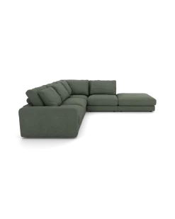 Rio hjørnesofa Højrevendt med stor pufafslutning