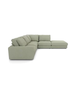 Rio hjørnesofa Højrevendt med stor pufafslutning