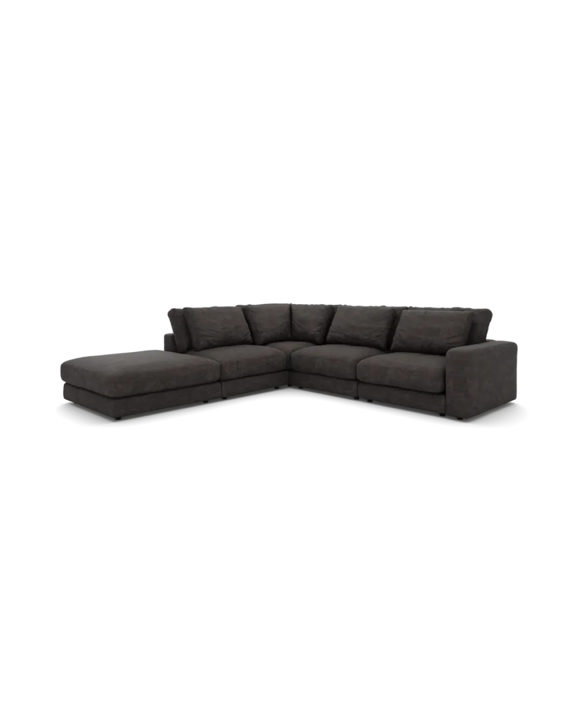 Rio hjørnesofa Venstrevendt med stor pufafslutning