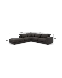 Rio hjørnesofa Venstrevendt med stor pufafslutning