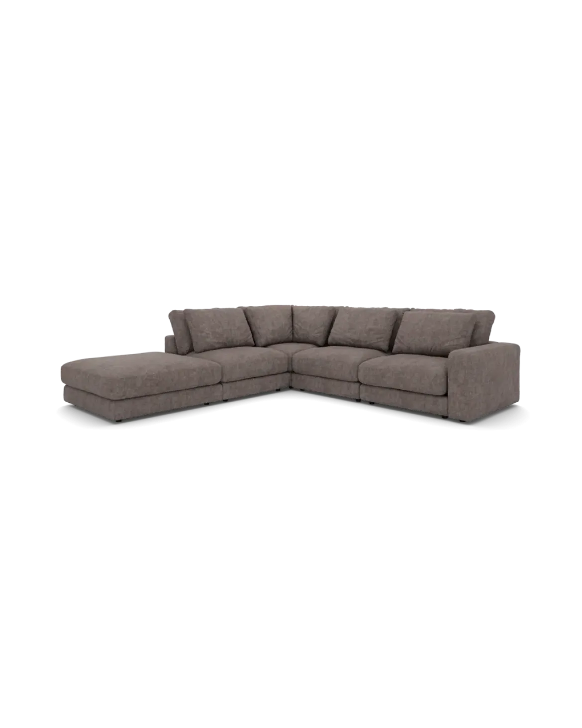 Rio hjørnesofa Venstrevendt med stor pufafslutning