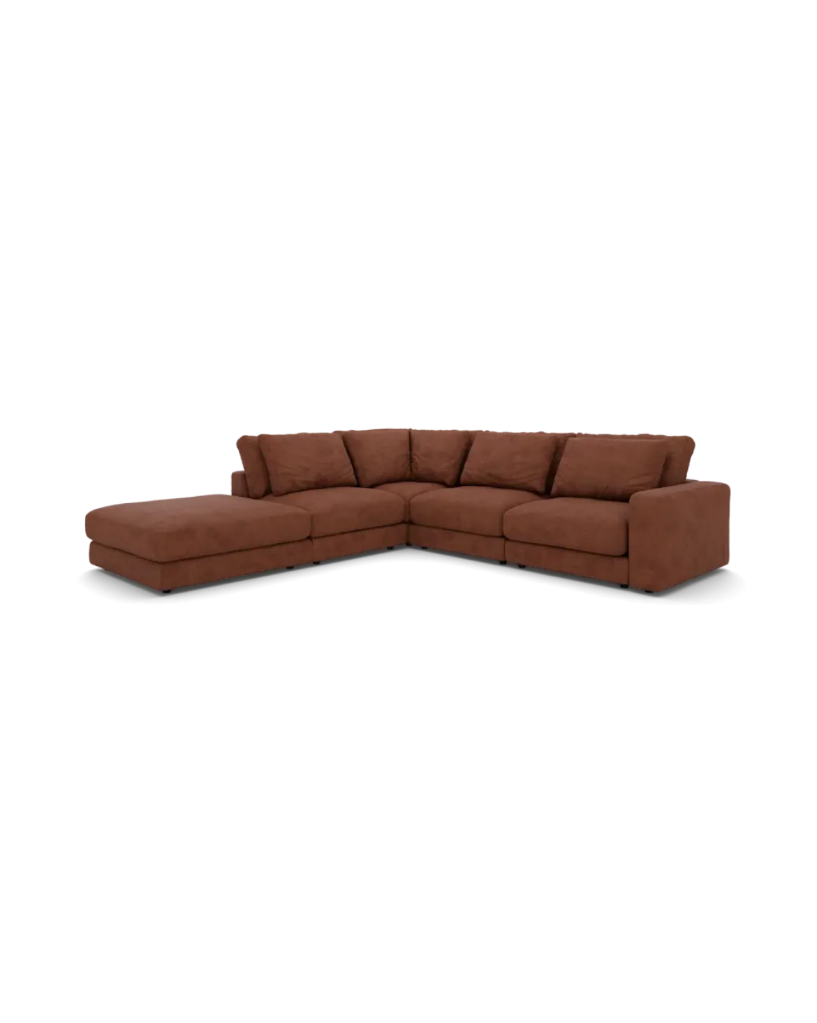 Rio hjørnesofa Venstrevendt med stor pufafslutning