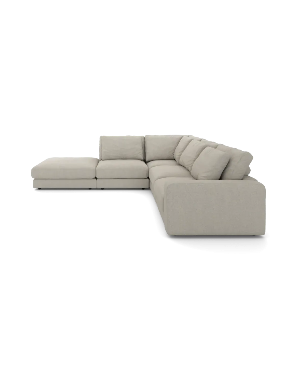 Rio hjørnesofa Venstrevendt med stor pufafslutning