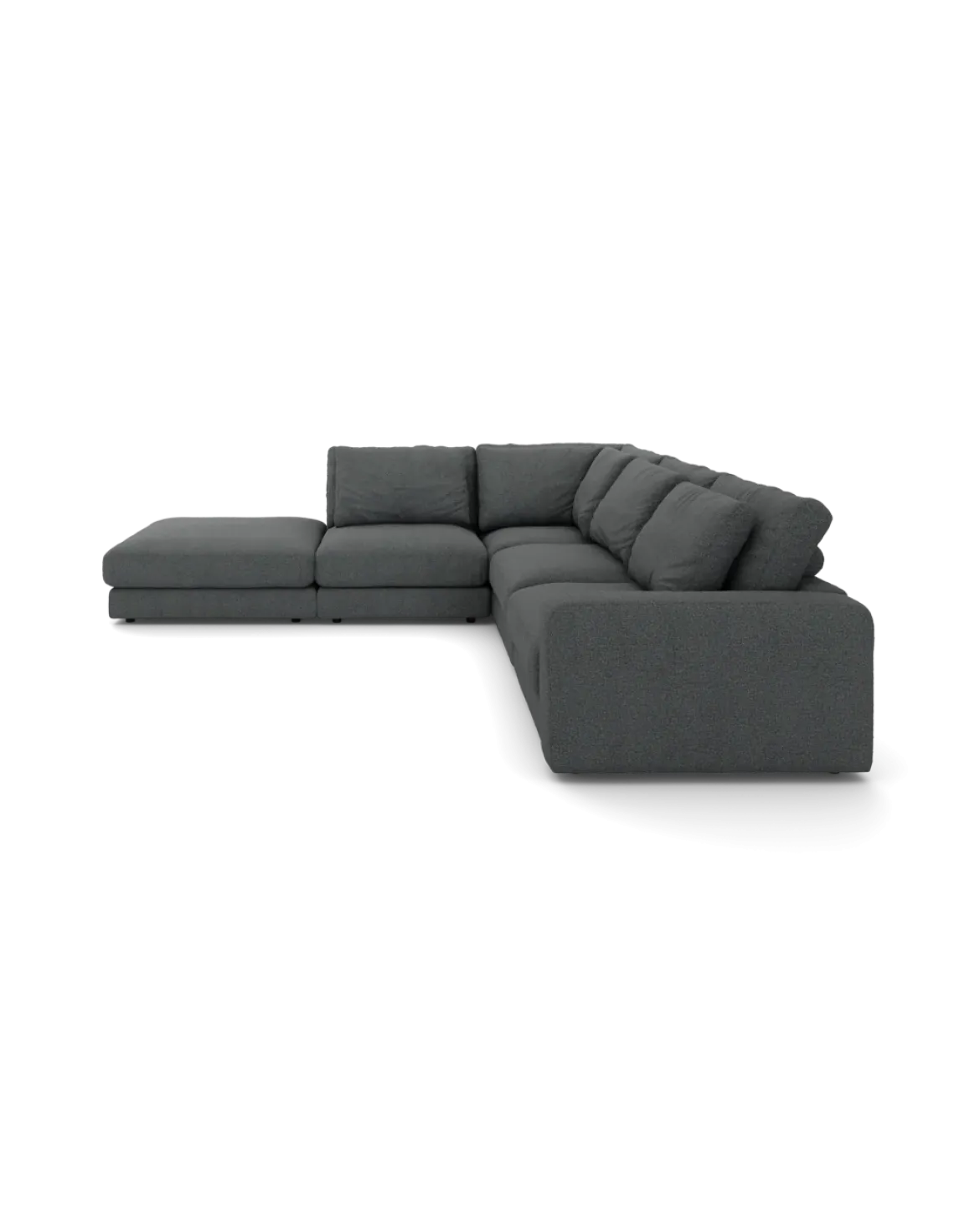 Rio hjørnesofa Venstrevendt med stor pufafslutning