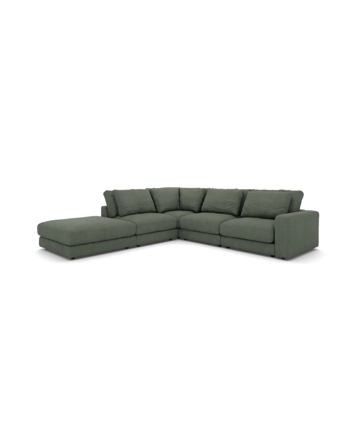 Rio hjørnesofa Venstrevendt med stor pufafslutning