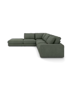 Rio hjørnesofa Venstrevendt med stor pufafslutning