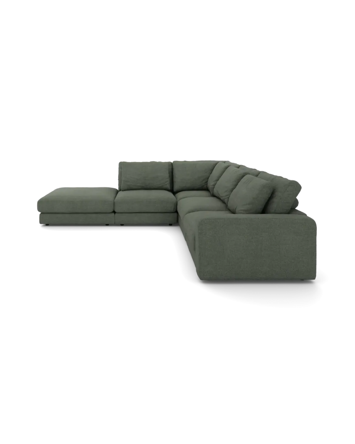 Rio hjørnesofa Venstrevendt med stor pufafslutning