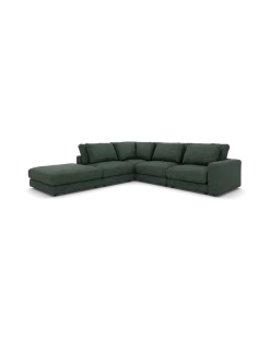 Rio hjørnesofa Venstrevendt med stor pufafslutning