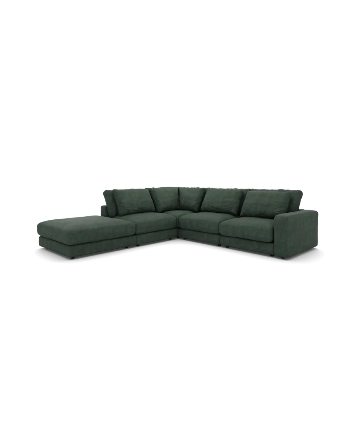 Rio hjørnesofa Venstrevendt med stor pufafslutning