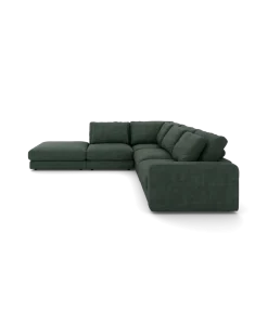 Rio hjørnesofa Venstrevendt med stor pufafslutning