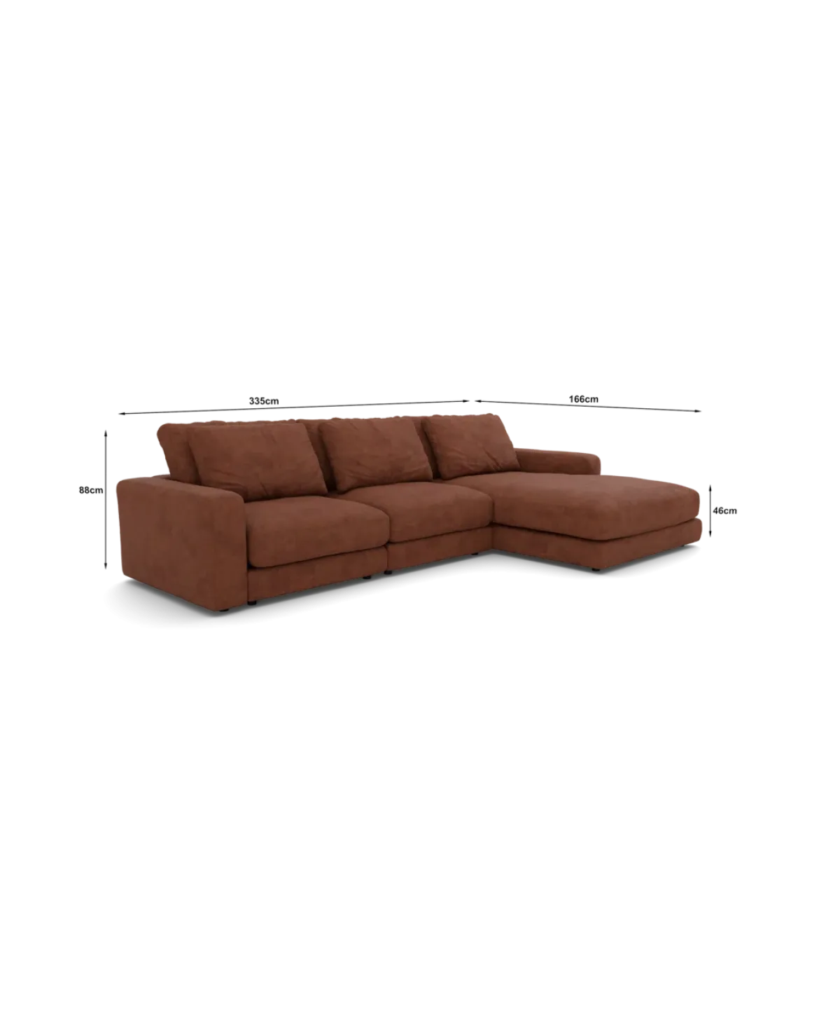 Rio Sofa Med chaiselong højre og bred arm