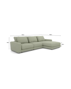 Rio Sofa Med chaiselong højre og bred arm