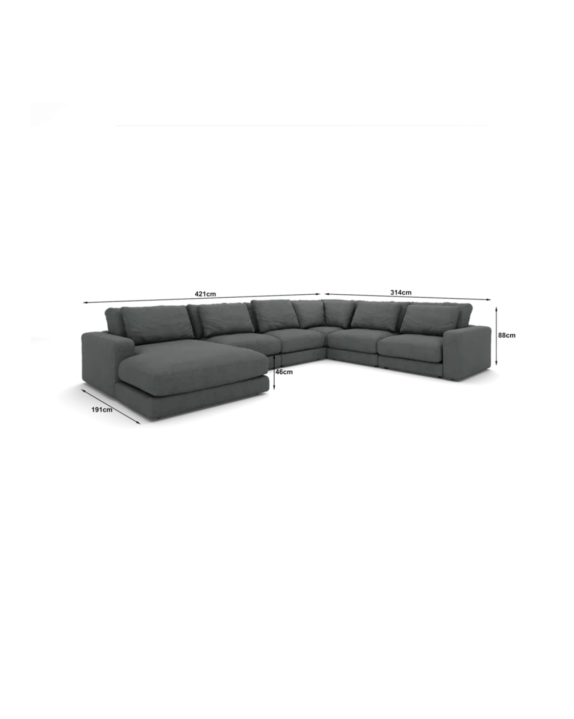 Rio U-sofa Højrevendt med chaiselong