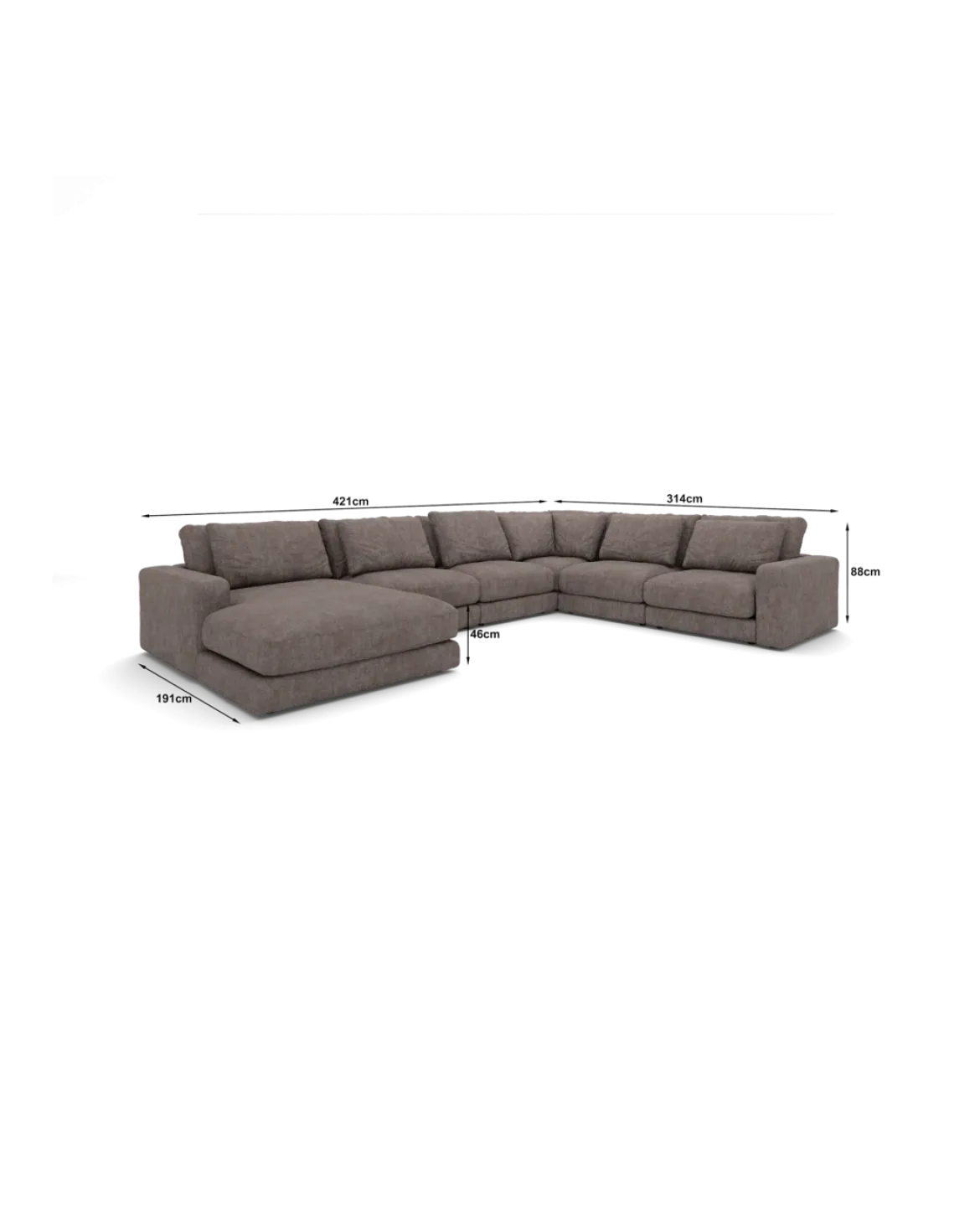 Rio U-sofa Højrevendt med chaiselong