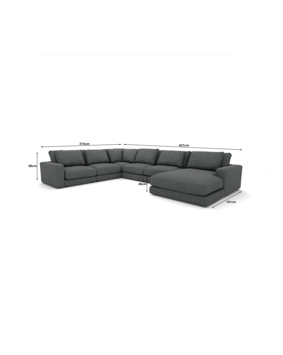 Rio U-sofa Venstrevendt med chaiselong
