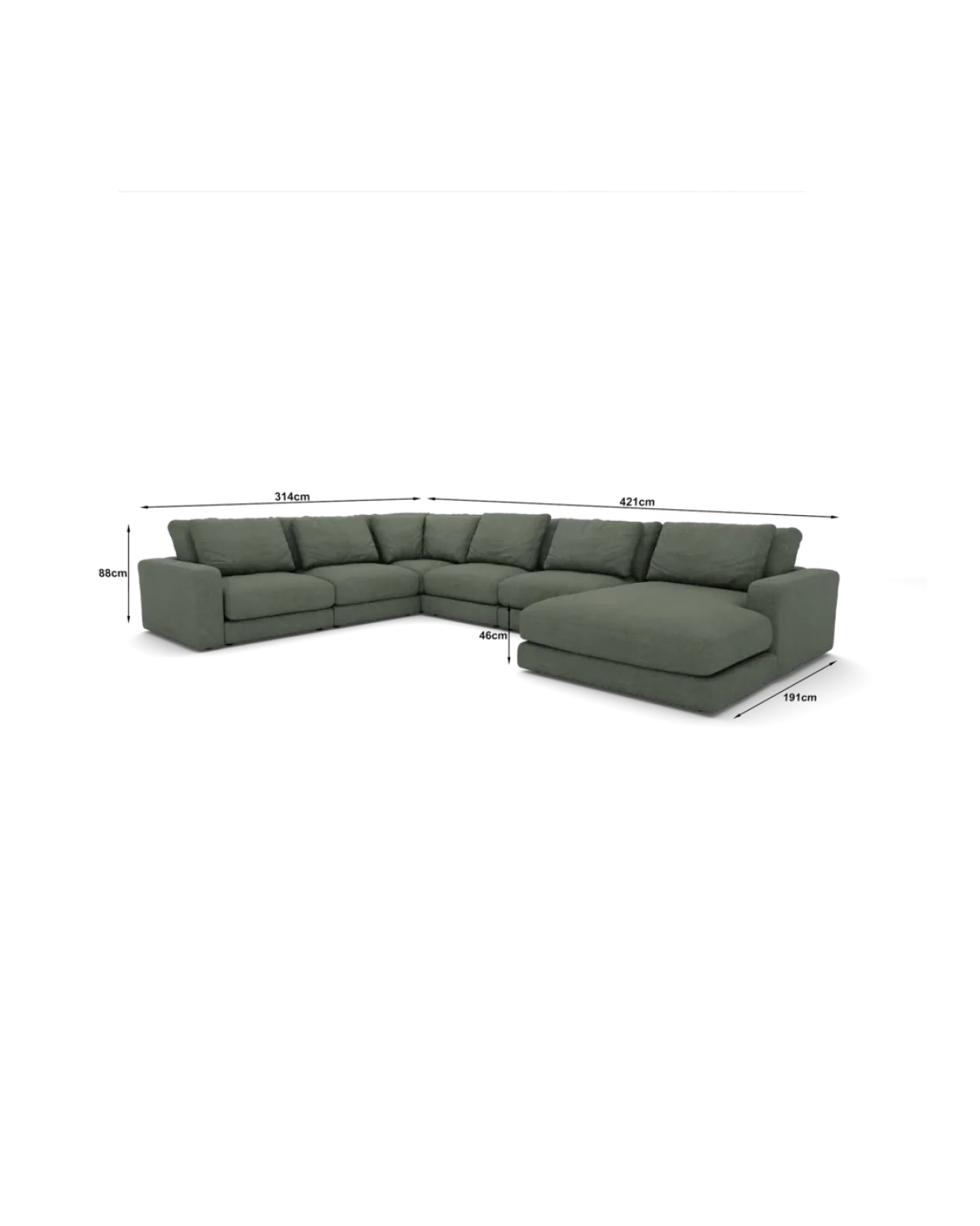 Rio U-sofa Venstrevendt med chaiselong