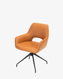 Salento spisebordsstol m/drej Cognac læder