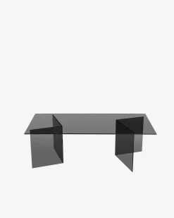 Venice sofabord Røgfarvet sort glas
