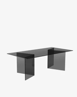 Venice sofabord Røgfarvet sort glas