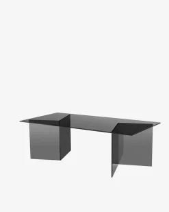 Venice sofabord Røgfarvet sort glas