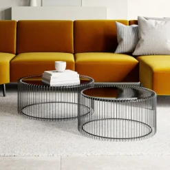 Wire sofabordssæt Sort
